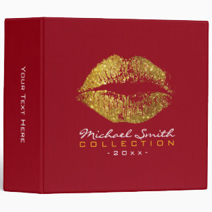 Makeup Artist Gold Glitter Lips #10 Binder