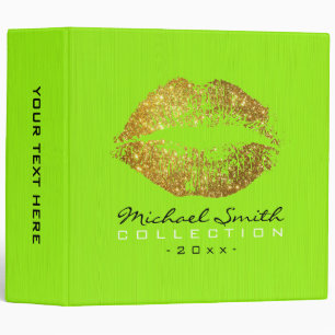 Makeup Artist Gold Glitter Lips #2 Binder