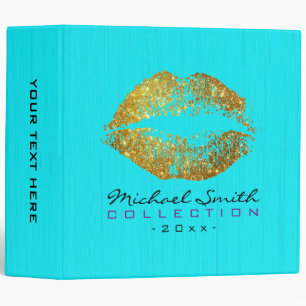 Makeup Artist Gold Glitter Lips #4 Binder