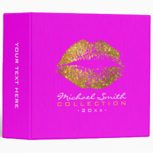 Makeup Artist Gold Glitter Lips #6 Binder