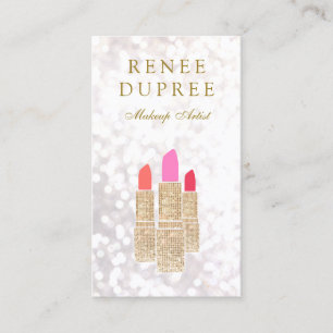 Makeup Artist Gold Lipstick 10 Punch Loyalty Card