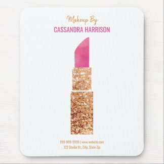 Makeup Artist Gold Sequin Watercolor Beauty Salon Mouse Pad