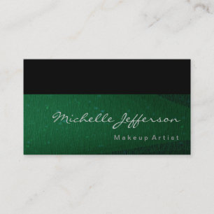 Makeup Artist Green Black Standard Business Card