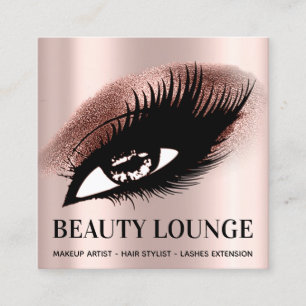 Makeup Artist Hair Eyelash Lux Rose Professional Square Business Card