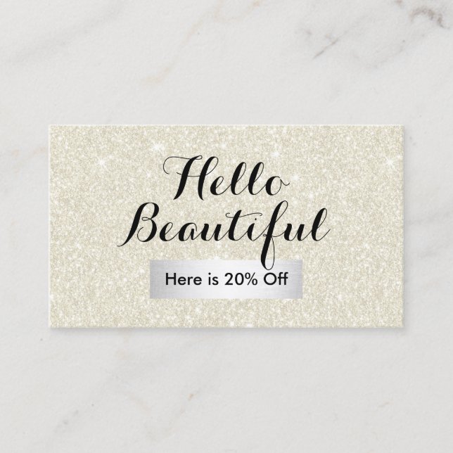 Makeup Artist Hair Salon Elegant Ivory Referral (Front)