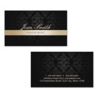Makeup Artist Hair Salon Gold Striped Black Damask
