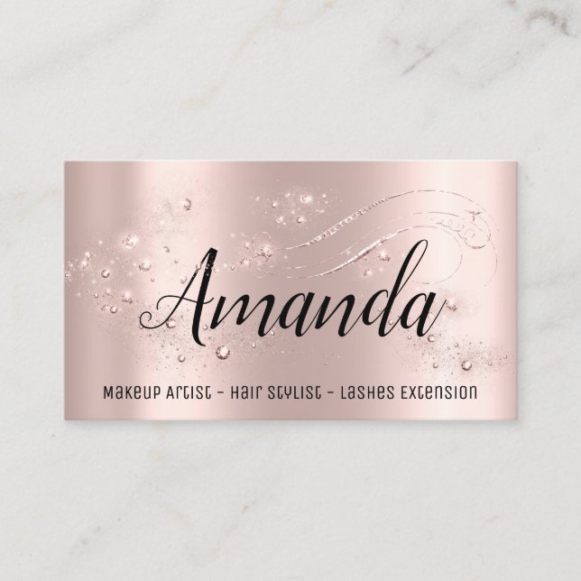Makeup Artist Hair Salon Lash  Event Blogger Rose Business Card (Front)