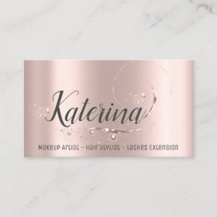 Makeup Artist Hair Salon Lashes Pink Rose Spark Business Card