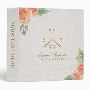 Makeup Artist Hair Salon Vintage Floral Classy Binder