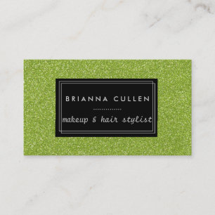 Makeup Artist Hair Stylist Funky Silver Glitter Business Card