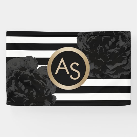 Makeup Artist Hair Stylist Modern Monogram Floral Banner