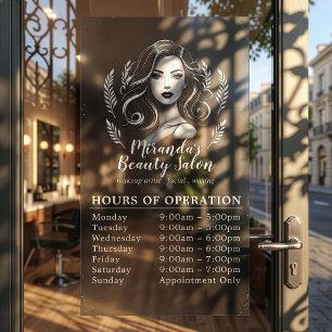 Makeup Artist Hair Stylist Modern Opening Hours Window Cling