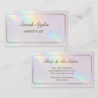 Makeup Artist Hair Stylist Opal Holographic  Business Card