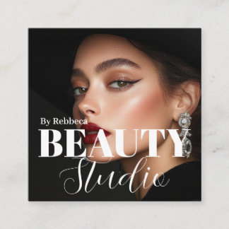 Makeup Artist Hairstylist Nail Tech Beauty Salon Square Business Card