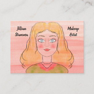 Makeup Artist Hand Drawn Woman Business Card
