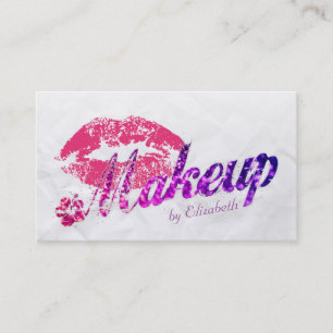 Makeup Artist Hot Pink Lips Appointment Card