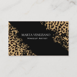 Makeup Artist III Professional Cosmetology Leopard Business Card