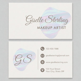 Makeup Artist Iridescent Pearl Opal Abstract Business Card