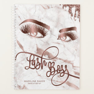 Makeup Artist Lash Boss Eyes Lashes Rose Gold Planner