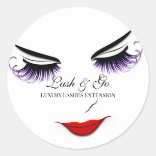 Makeup Artist Lash Extension Lips Beauty Studio Classic Round Sticker