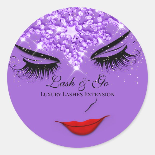 Makeup Artist Lash Extension Lips Princess Royal Classic Round Sticker (Front)