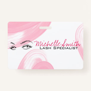 Makeup Artist Lash Extensions Lashes Brows Pink Badge