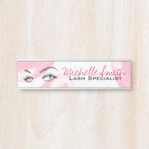 Makeup Artist Lash Extensions Lashes Brows Pink Door Sign