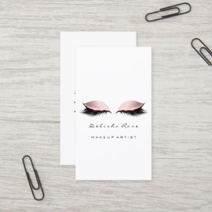 Makeup Artist Lash Glitter Pastel Pink Eye Business Card