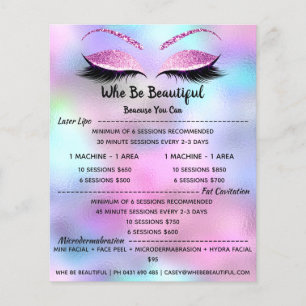 Makeup Artist Lash Glitter Price List Fuchsia Flyer