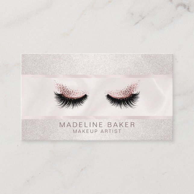Makeup Artist Lash Lashes Beauty Eyes Cosmetics Business Card (Front)