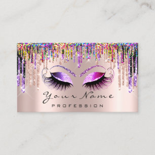 Makeup Artist Lash Pink Holograph Appointment Card