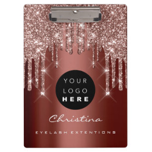 Makeup Artist Lash Spark Event Planner Rose Logo Clipboard