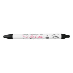 Makeup Artist Lashes Brows Black and White Simple Black Ink Pen