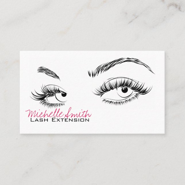 Makeup Artist Lashes Brows White Appointment Card  (Front)