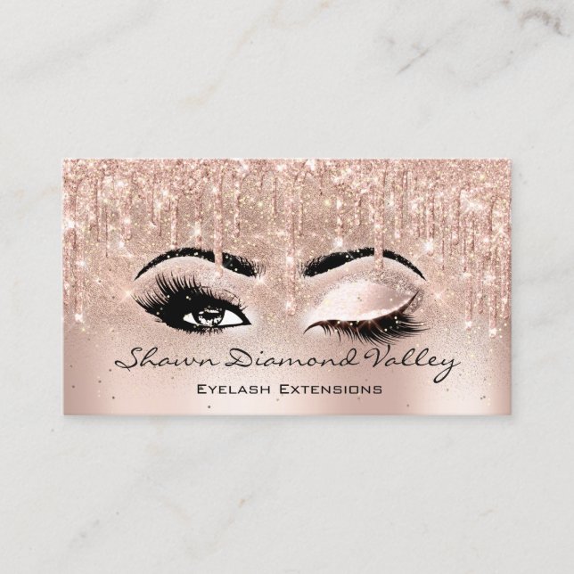 Makeup Artist Lashes Drips OPEN EYE CLOSED Drips Business Card (Front)