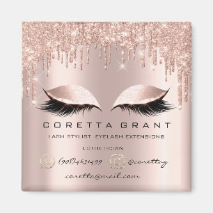 Makeup Artist Lashes Extension Rose Drip Mail Phon Magnet