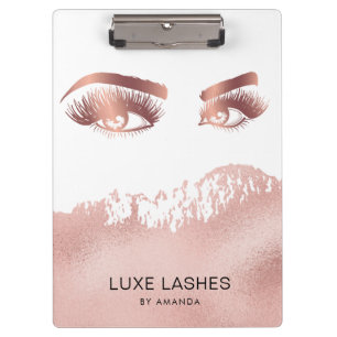 Makeup artist lashes eyes Rose gold glitter Clipboard