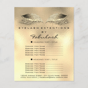 Makeup Artist Lashes Golden Flyer 1 Page Prices