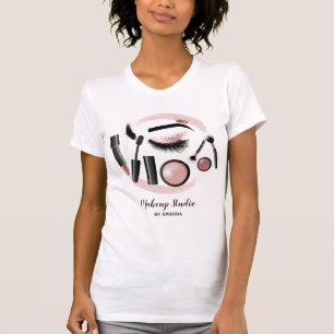 Makeup  Artist Lashes Mascara Lipstick Rose Gold T-Shirt