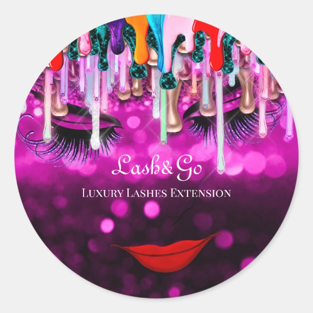 Makeup Artist Lashes Product  Online Shop Classic Round Sticker (Front)