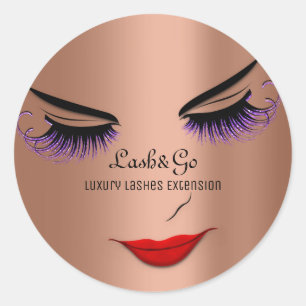 Makeup Artist Lashes Product Red Rose Classic Round Sticker