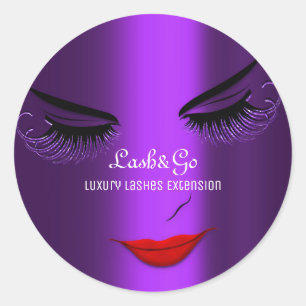 Makeup Artist Lashes Product Red Violet  Classic Round Sticker