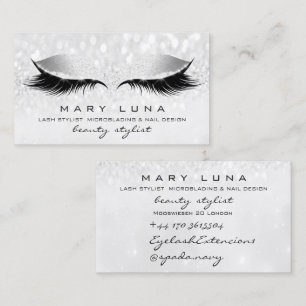 Makeup Artist Lashes Rose Grey Silver Studio Business Card