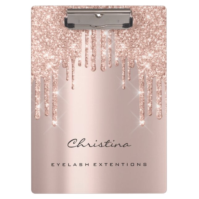 Makeup Artist Lashes Spark Event Planner Rose Lux Clipboard (Front)