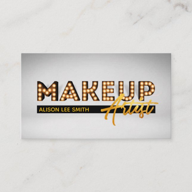 Makeup Artist Marquee Business Card (Front)