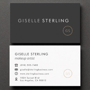 Makeup Artist Minimalist Luxury Black Business Card