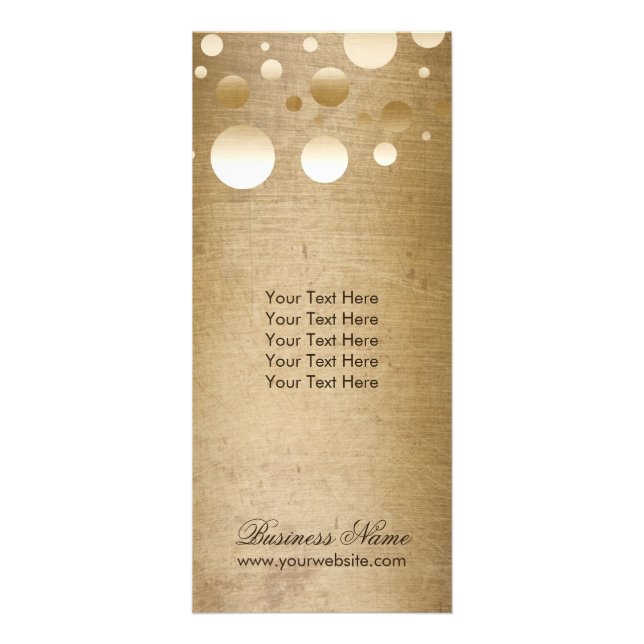 Makeup Artist Modern Gold Confetti Dots Grunge Rack Card (Front)