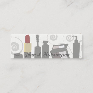 Makeup Artist Modern Swirl Feminine Cosmetologist Mini Business Card