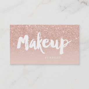 Makeup artist modern typography blush rose gold business card