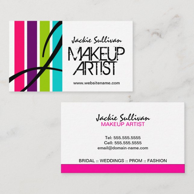Makeup Artist Monogram Business Card (Front/Back)